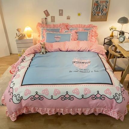 91家纺网 家纺一手货源 找家纺 （总）维娜斯 2021新款韩版斜纹大版磨毛四件套