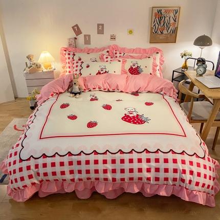 91家纺网 家纺一手货源 找家纺 （总）维娜斯 2021新款韩版斜纹大版磨毛四件套