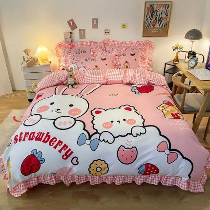 91家纺网 家纺一手货源 找家纺 （总）维娜斯 2021新款韩版斜纹大版磨毛四件套