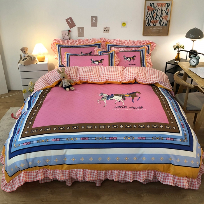 91家纺网 家纺一手货源 找家纺 维娜斯 2021新款韩版斜纹大版磨毛四件套 小资情调