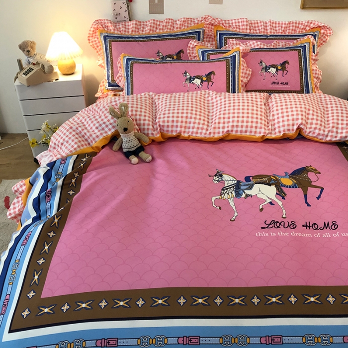 91家纺网 家纺一手货源 找家纺 维娜斯 2021新款韩版斜纹大版磨毛四件套 小资情调