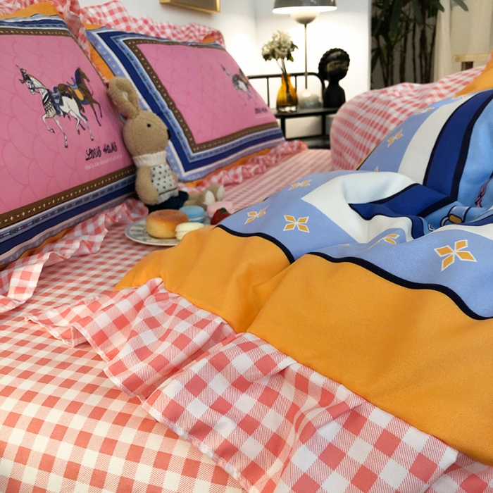 91家纺网 家纺一手货源 找家纺 维娜斯 2021新款韩版斜纹大版磨毛四件套 小资情调