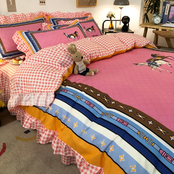 91家纺网 家纺一手货源 找家纺 维娜斯 2021新款韩版斜纹大版磨毛四件套 小资情调