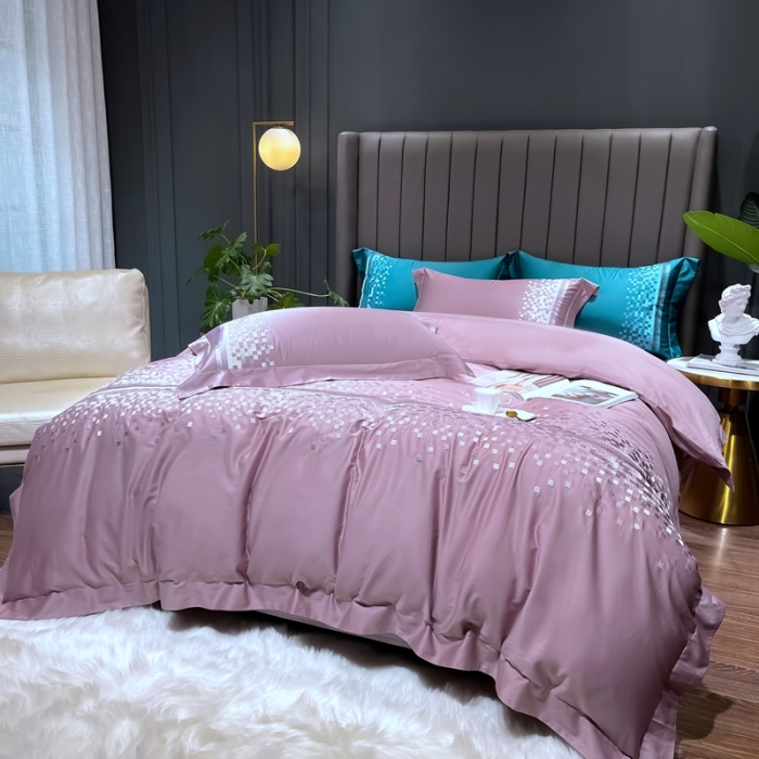 91家纺网 家纺一手货源 找家纺 （总）榻尚家居 2021新款80长绒棉精品刺绣四件套