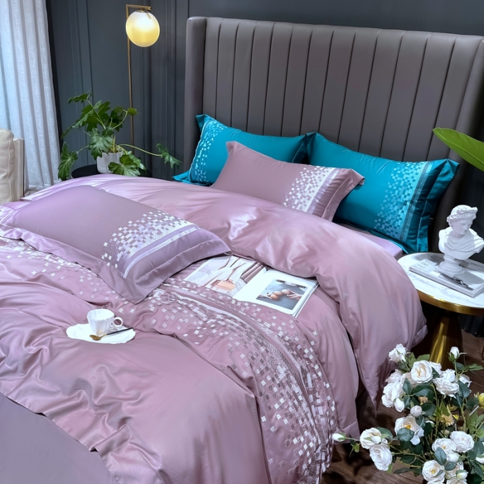 91家纺网 家纺一手货源 找家纺 （总）榻尚家居 2021新款80长绒棉精品刺绣四件套