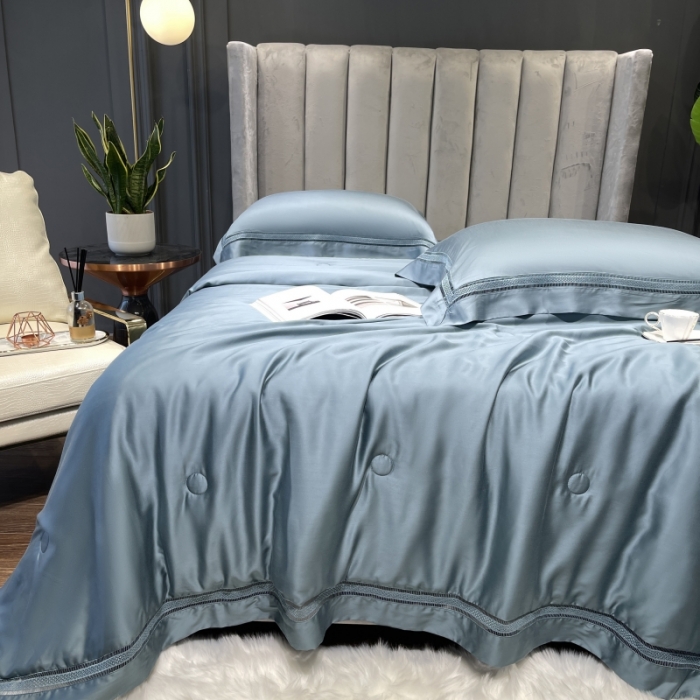 91家纺网 家纺一手货源 找家纺 榻尚家居2021新款天丝夏被床单款床笠款四件套夏绿