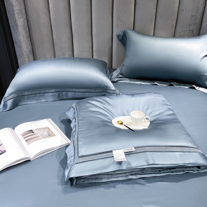 91家纺网 家纺一手货源 找家纺 榻尚家居2021新款天丝夏被床单款床笠款四件套夏绿