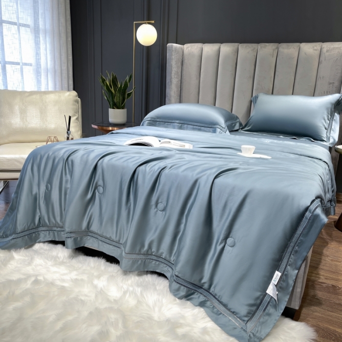 91家纺网 家纺一手货源 找家纺 榻尚家居2021新款天丝夏被床单款床笠款四件套夏绿