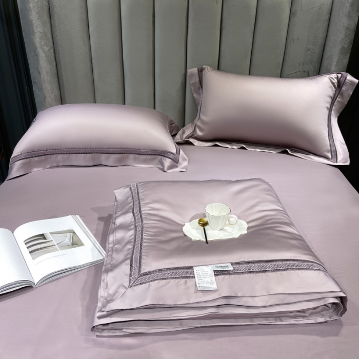 91家纺网 家纺一手货源 找家纺 榻尚家居2021新款天丝夏被床单款床笠款四件套夏紫