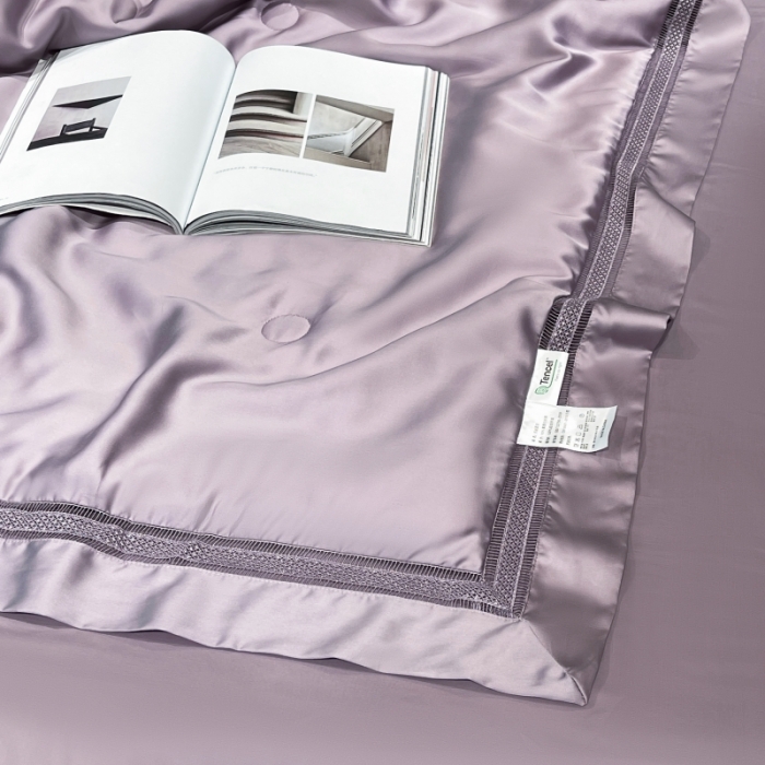 91家纺网 家纺一手货源 找家纺 榻尚家居2021新款天丝夏被床单款床笠款四件套夏紫