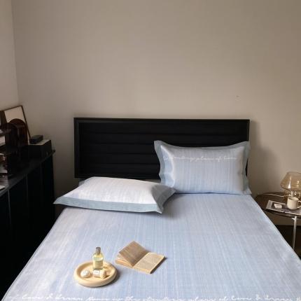 2021新款高端可水洗冰丝席提花床席款 奥黛丽蓝