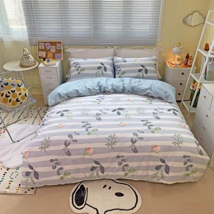 91家纺网 家纺一手货源 找家纺 田野家纺 2021新款初夏全棉四件套 风兰