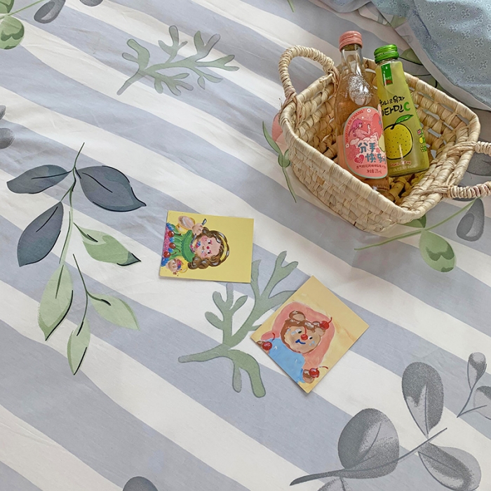 91家纺网 家纺一手货源 找家纺 田野家纺 2021新款初夏全棉四件套 风兰