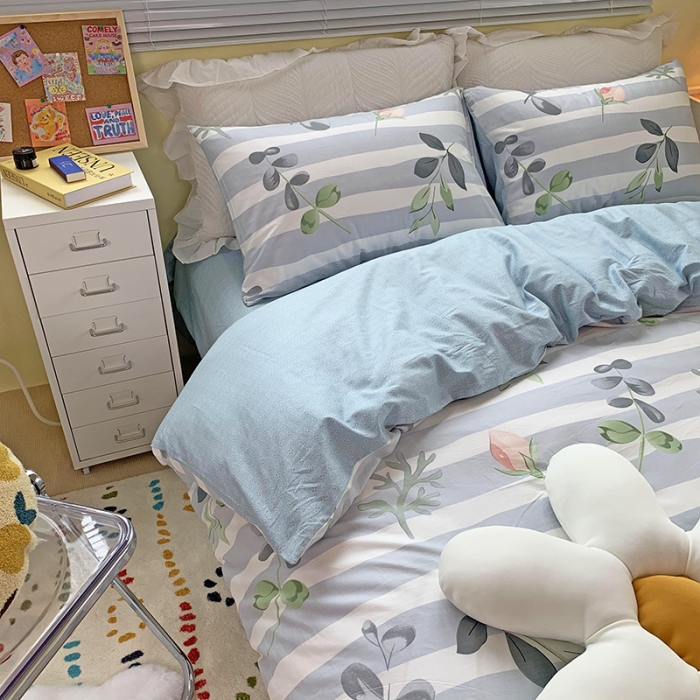 91家纺网 家纺一手货源 找家纺 田野家纺 2021新款初夏全棉四件套 风兰