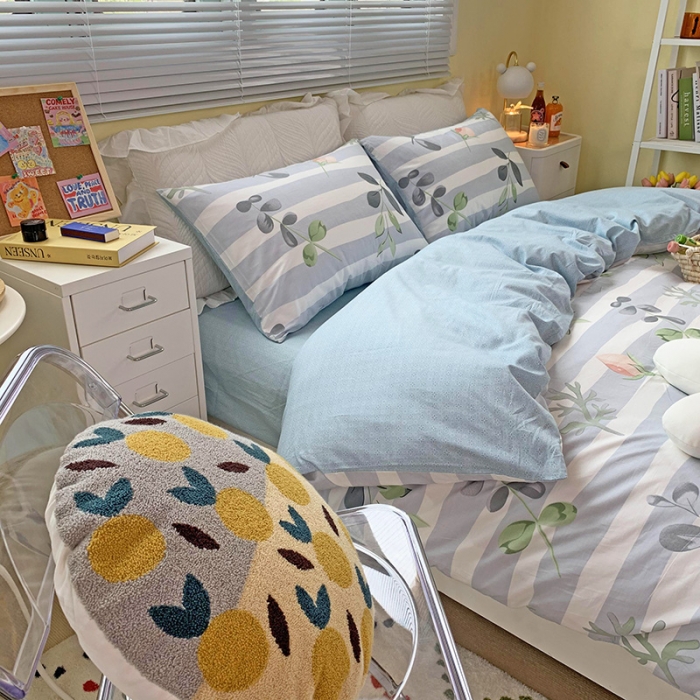 91家纺网 家纺一手货源 找家纺 田野家纺 2021新款初夏全棉四件套 风兰