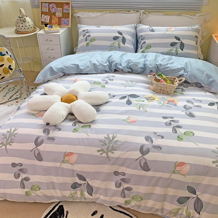 91家纺网 家纺一手货源 找家纺 田野家纺 2021新款初夏全棉四件套 风兰