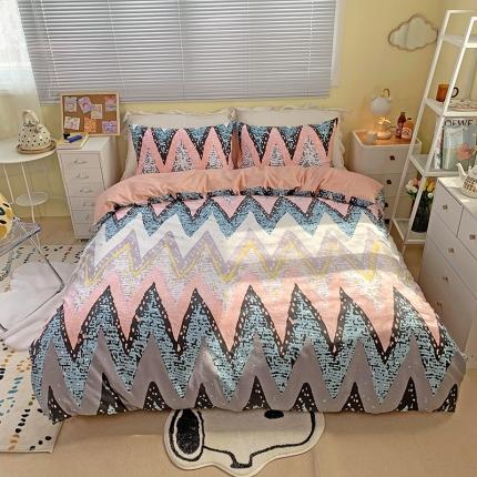 91家纺网 家纺一手货源 找家纺 田野家纺 2021新款初夏全棉四件套 魅影