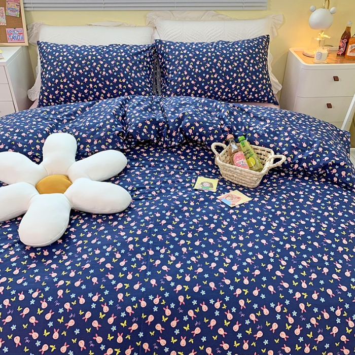 91家纺网 家纺一手货源 找家纺 田野家纺 2021新款初夏全棉四件套 萌萌猪