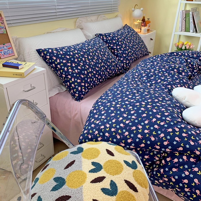 91家纺网 家纺一手货源 找家纺 田野家纺 2021新款初夏全棉四件套 萌萌猪