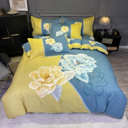 91家纺网 家纺一手货源 找家纺 （总）金爱家 2021新款大版磨毛花卉系列四件套