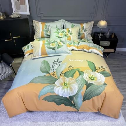 91家纺网 家纺一手货源 找家纺 （总）金爱家 2021新款大版磨毛花卉系列四件套