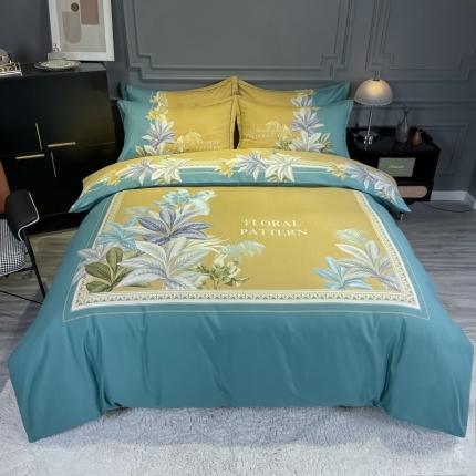 91家纺网 家纺一手货源 找家纺 （总）金爱家 2021新款大版磨毛花卉系列四件套