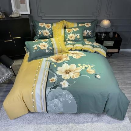 91家纺网 家纺一手货源 找家纺 （总）金爱家 2021新款大版磨毛花卉系列四件套