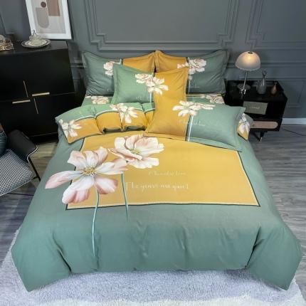 91家纺网 家纺一手货源 找家纺 （总）金爱家 2021新款大版磨毛花卉系列四件套