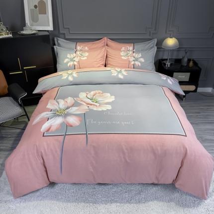 91家纺网 家纺一手货源 找家纺 （总）金爱家 2021新款大版磨毛花卉系列四件套