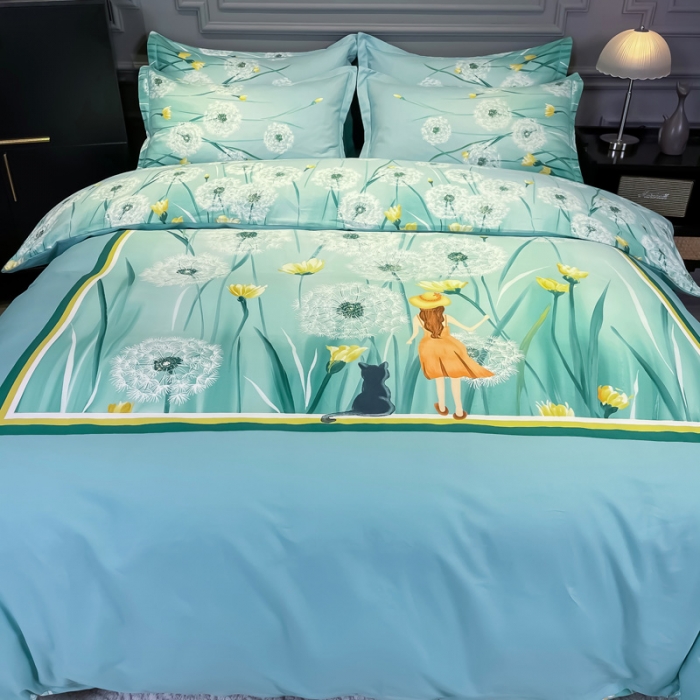 91家纺网 家纺一手货源 找家纺 （总）金爱家 2021新款大版磨毛花卉系列四件套