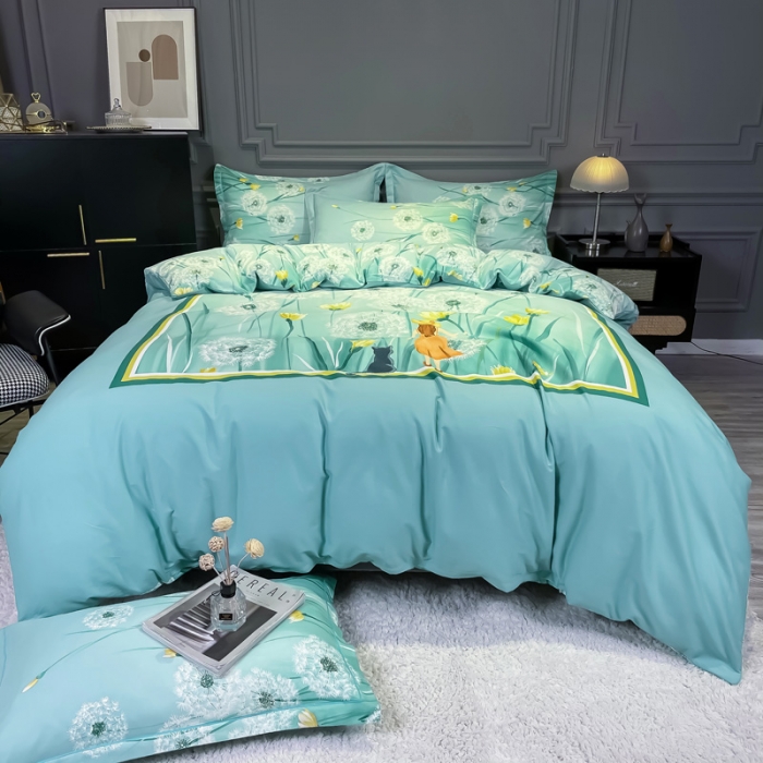 91家纺网 家纺一手货源 找家纺 （总）金爱家 2021新款大版磨毛花卉系列四件套