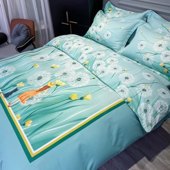 91家纺网 家纺一手货源 找家纺 （总）金爱家 2021新款大版磨毛花卉系列四件套