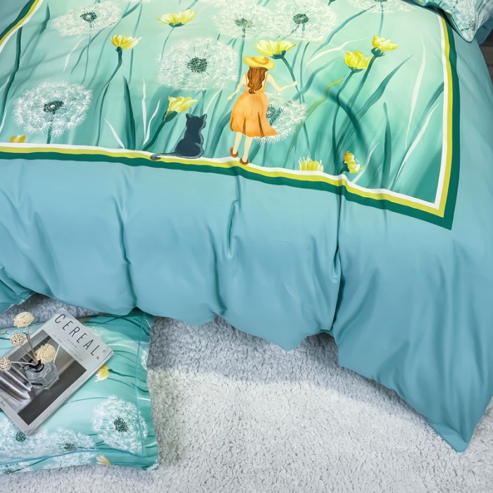 91家纺网 家纺一手货源 找家纺 （总）金爱家 2021新款大版磨毛花卉系列四件套