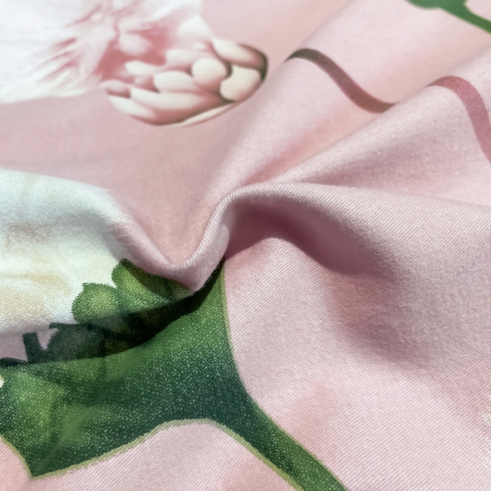 91家纺网 家纺一手货源 找家纺 金爱家 2021新款大版磨毛花卉系列四件套 烟萝粉