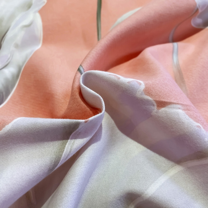 91家纺网 家纺一手货源 找家纺 金爱家 2021新款大版磨毛花卉系列四件套 云汐粉