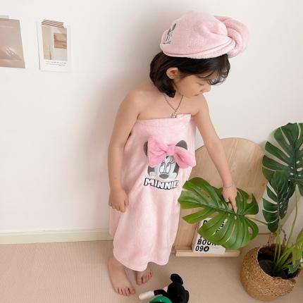 褓兒MY BOONII婴童床品  ɴᴇᴡ糖果色亲子浴裙+干发帽 粉色