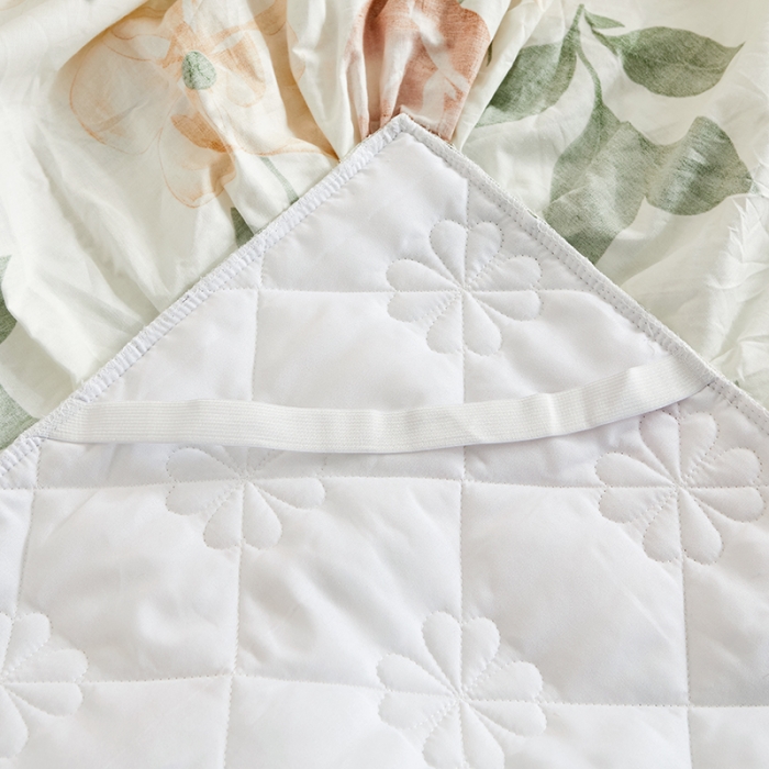 91家纺网 家纺一手货源 找家纺 十个点家纺 2022新款全棉蕾丝夹棉床裙四件套 春花秋月-黄