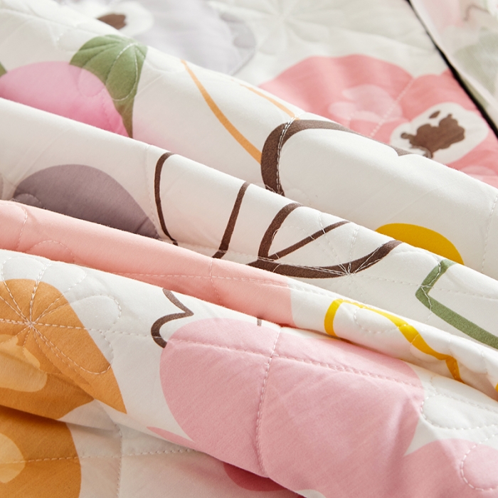 91家纺网 家纺一手货源 找家纺 十个点家纺 2022新款全棉蕾丝夹棉单床裙 香蜜花园-粉