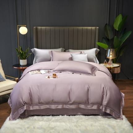 91家纺网 家纺一手货源 找家纺 时亿家居 2021新款80天丝瑞丽镂空四件套 瑞丽月光紫