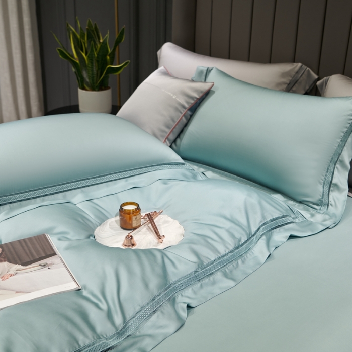 91家纺网 家纺一手货源 找家纺 （总）时亿家居 2021新款80天丝瑞丽镂空四件套