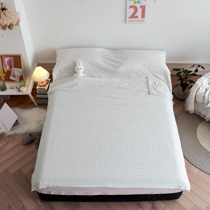 91家纺网 家纺一手货源 找家纺 无印色织全棉水洗棉酒店隔脏睡袋便携式出差旅游行单双人床单被套