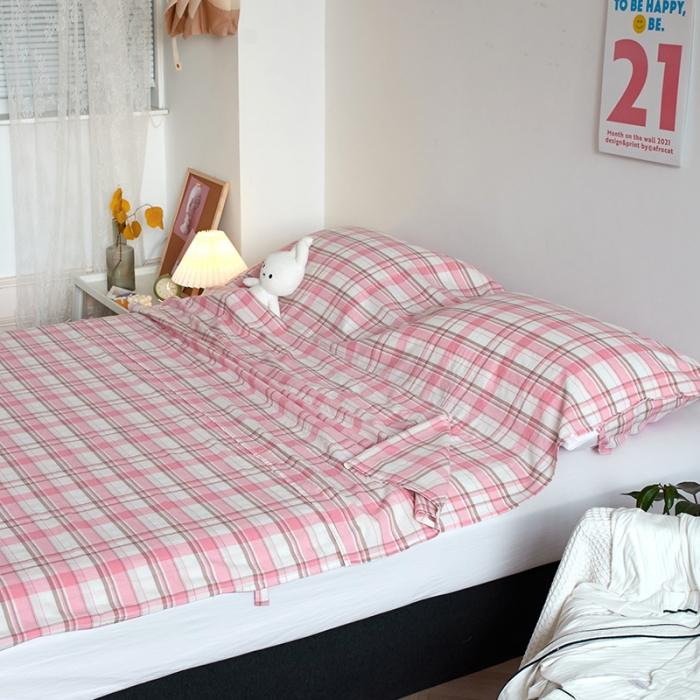 91家纺网 家纺一手货源 找家纺 无印色织全棉水洗棉酒店隔脏睡袋便携式出差旅游行单双人床单被套