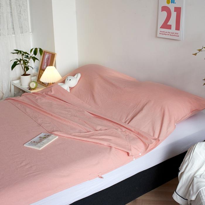 91家纺网 家纺一手货源 找家纺 无印色织全棉水洗棉酒店隔脏睡袋便携式出差旅游行单双人床单被套