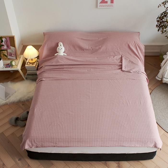 91家纺网 家纺一手货源 找家纺 无印色织全棉水洗棉酒店隔脏睡袋便携式出差旅游行单双人床单被套