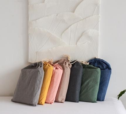 无印色织全棉水洗棉酒店隔脏睡袋便携式出差旅游行单双人床单被套