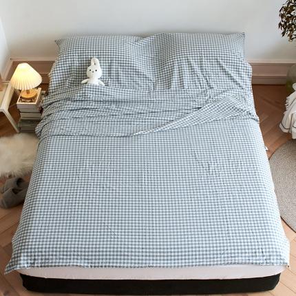 无印色织全棉水洗棉酒店隔脏睡袋便携式出差旅游行单双人床单被套