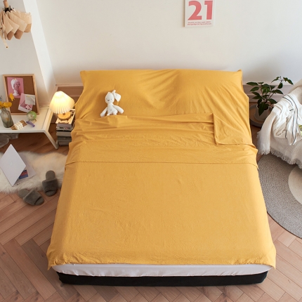 91家纺网 家纺一手货源 找家纺 无印色织全棉水洗棉酒店隔脏睡袋便携式出差旅游行单双人床单被套