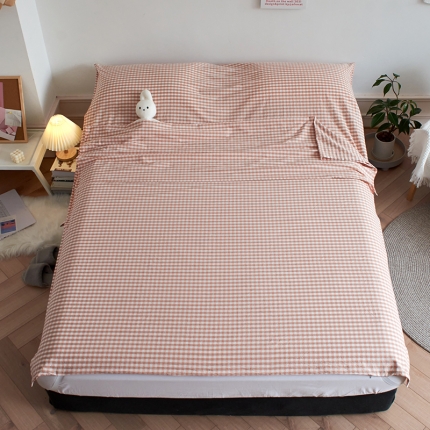 91家纺网 家纺一手货源 找家纺 无印色织全棉水洗棉酒店隔脏睡袋便携式出差旅游行单双人床单被套