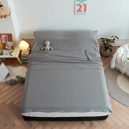 91家纺网 家纺一手货源 找家纺 无印色织全棉水洗棉酒店隔脏睡袋便携式出差旅游行单双人床单被套