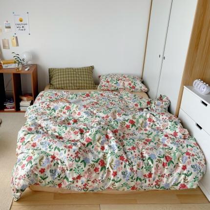 91家纺网 家纺一手货源 找家纺 希文 2021新款混搭全棉印花水洗棉四件套 爱丽丝